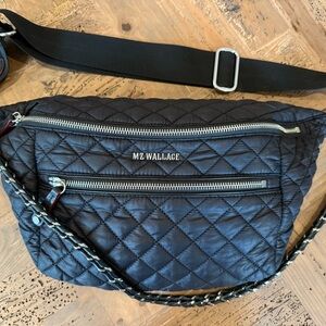 MZ Wallace Black Crosby Crossbody Sling Bag Quilted